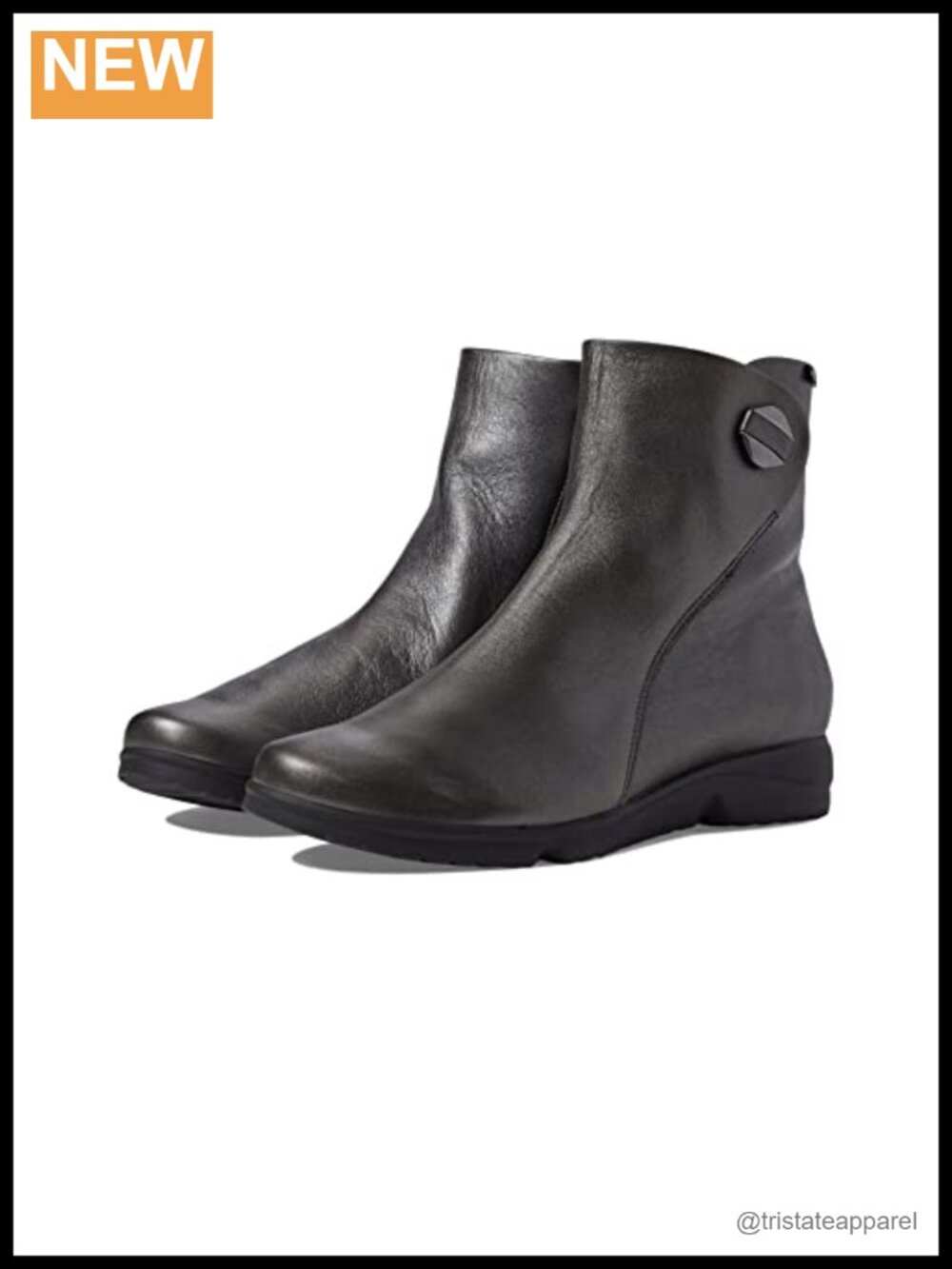 Women's Leather Ankle Bootie Zip Closure Comfort Shoes